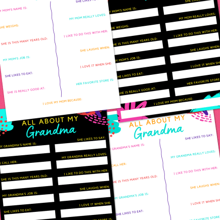 All About My Mom and Grandma Printables